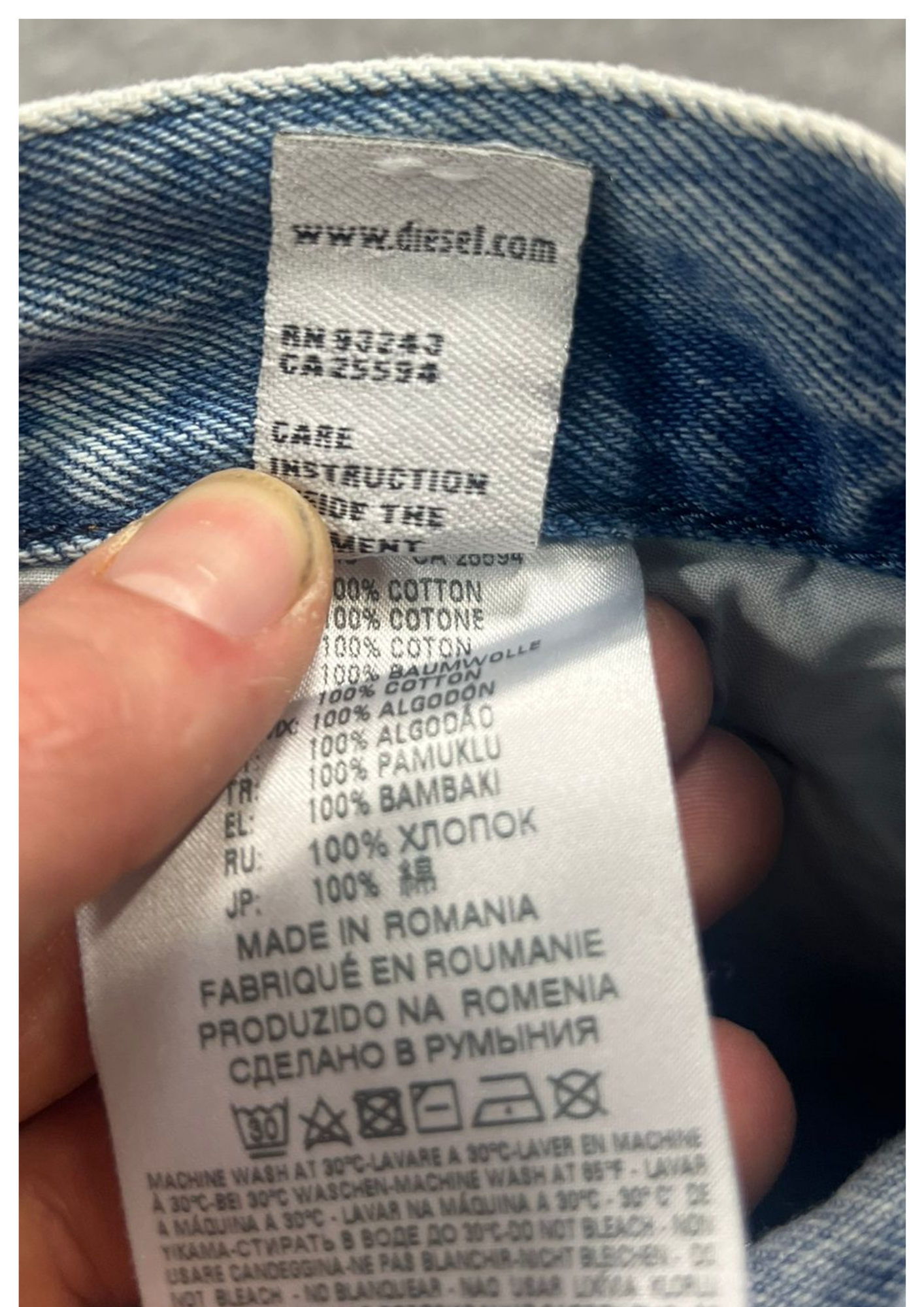Rare Diesel Denim Jeans Printed Vintage - Maat 36/M - Baggy Fit