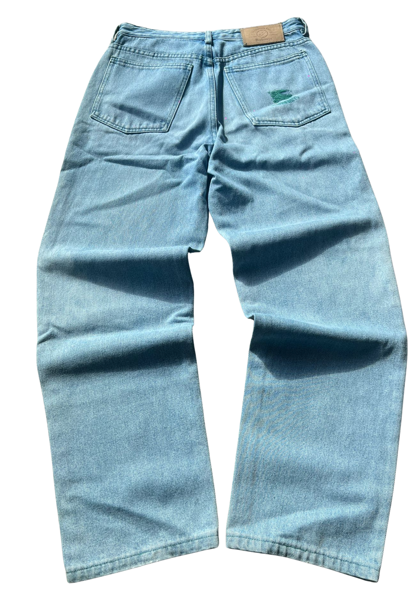 Burberry Green Logo Vintage Jeans - Baggy S