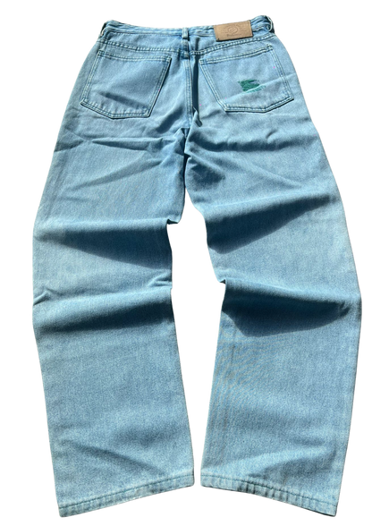 Burberry Green Logo Vintage Jeans - Baggy S