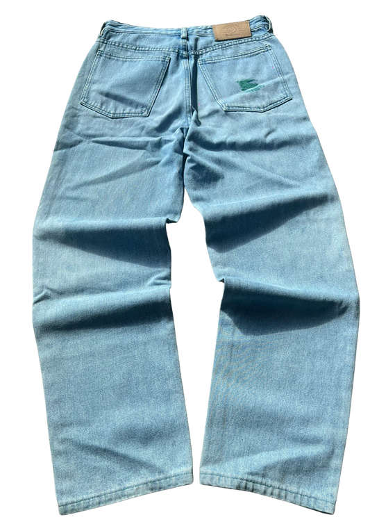 Burberry Green Logo Vintage Jeans - Baggy S