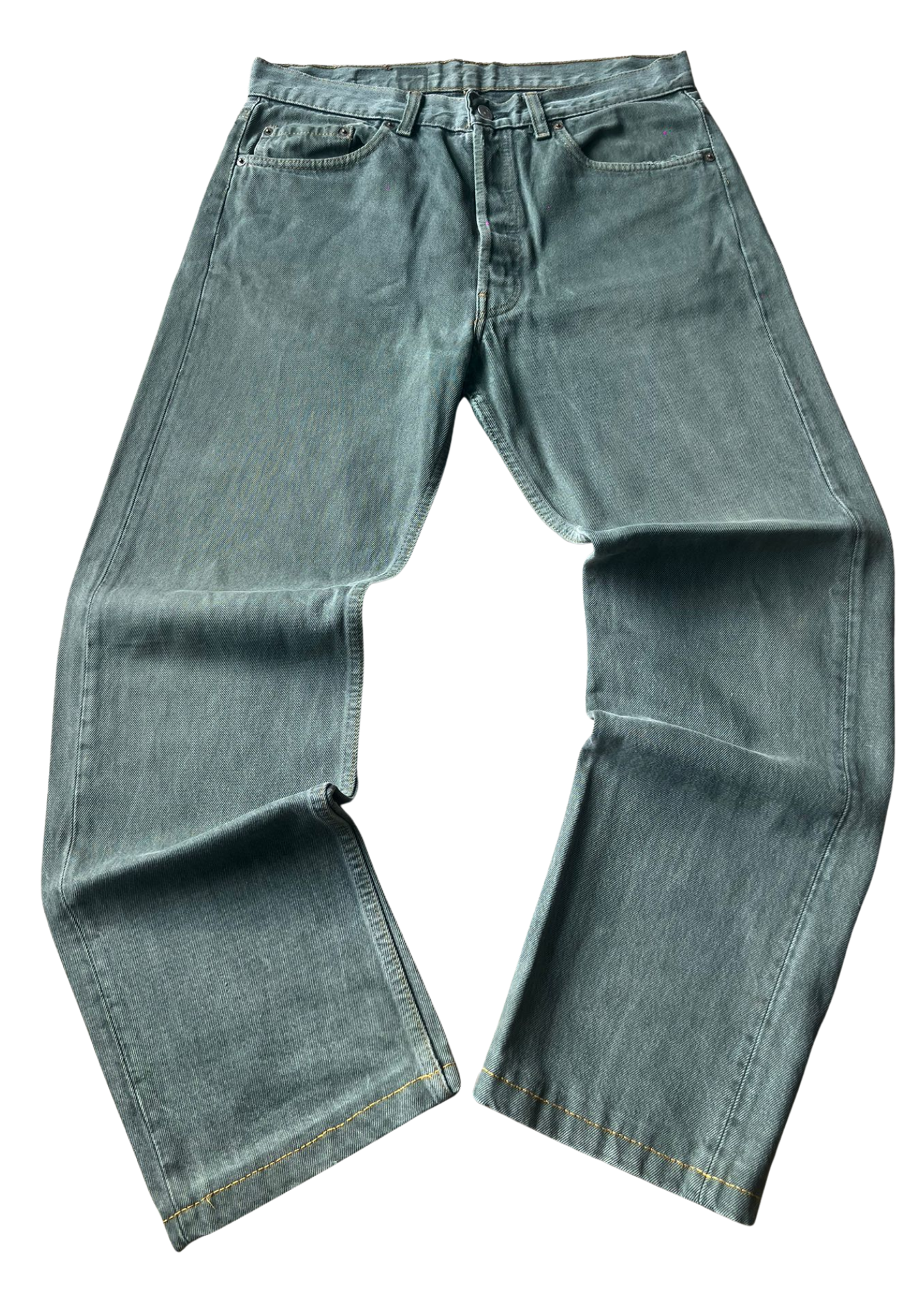 Levi's 501 Baggy Green Wash Vintage Jeans - S/M