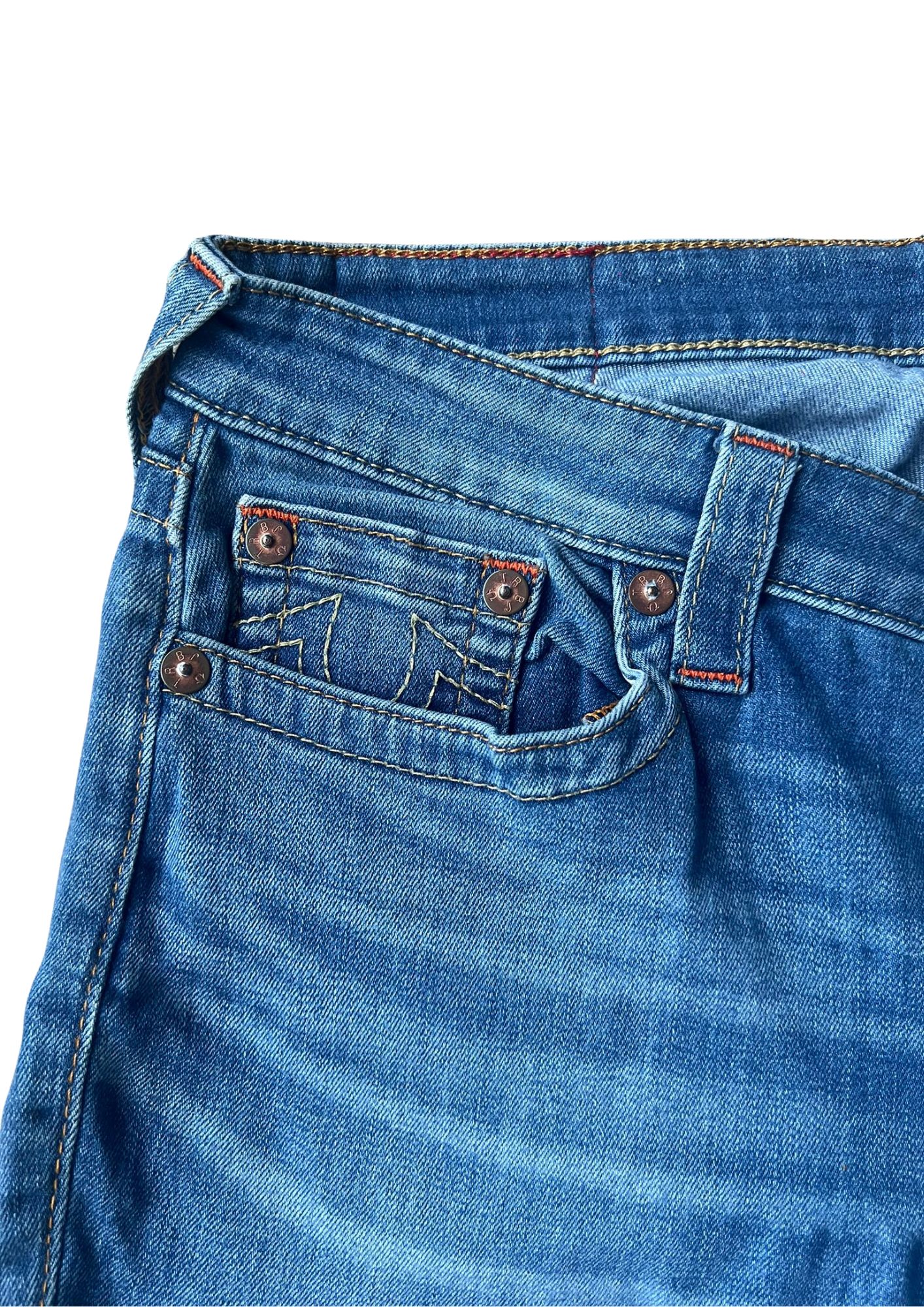 True Religion Vintage Jeans White&Red Label - Straight Leg S