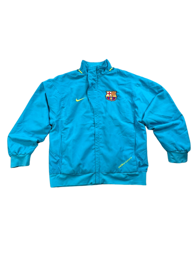 FC Barcelona Vintage Trackjacket Blauw/NeonGeel - Cropped XS