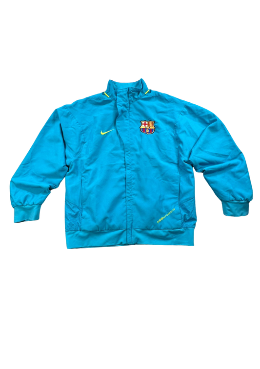 FC Barcelona Vintage Trackjacket Blauw/NeonGeel - Cropped XS