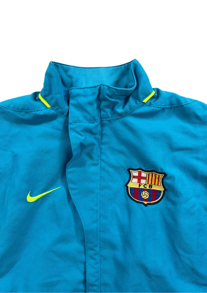 FC Barcelona Vintage Trackjacket Blauw/NeonGeel - Cropped XS