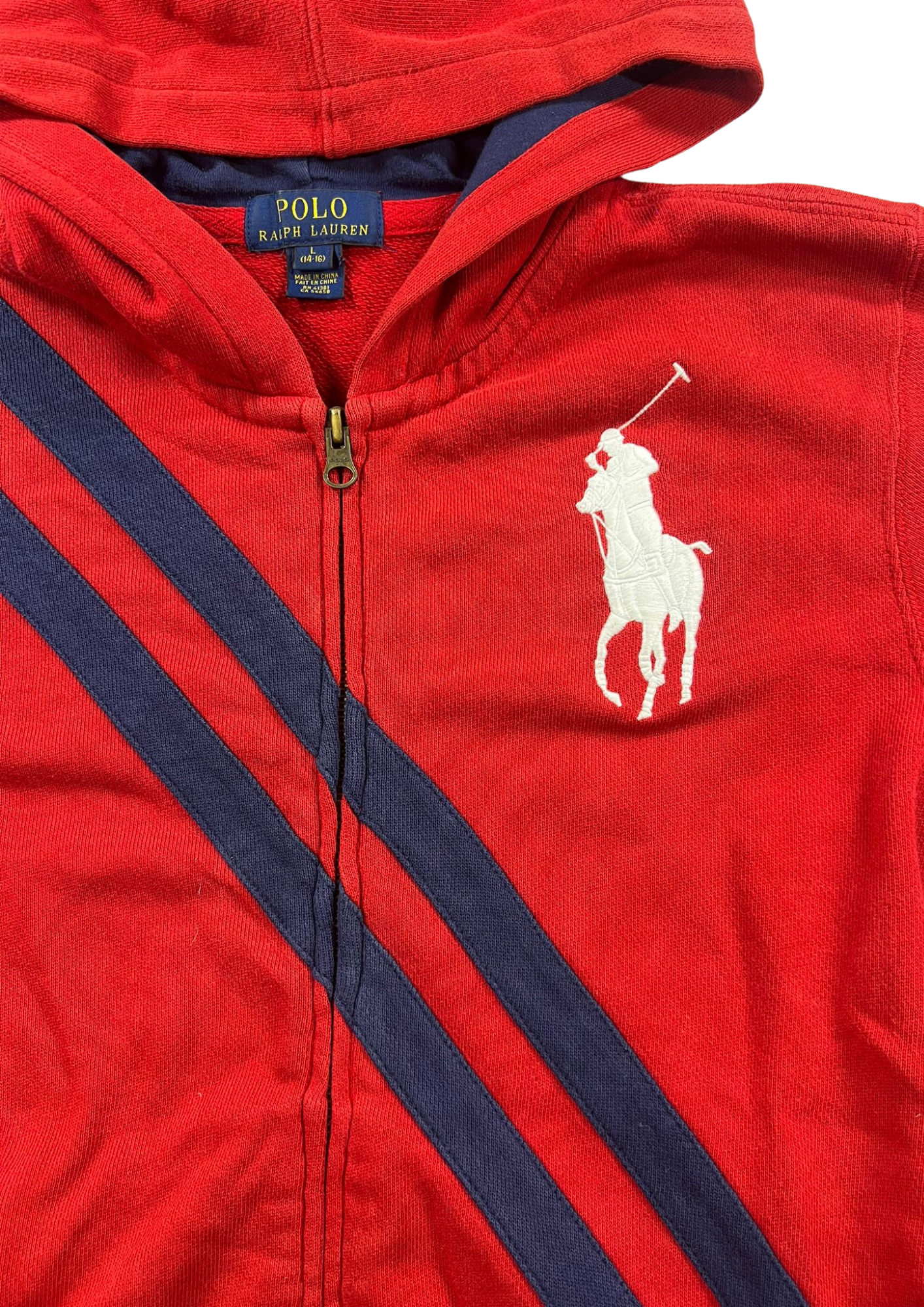 Ralph Lauren Jacket Red/Navy Blue - Cropped Fit S