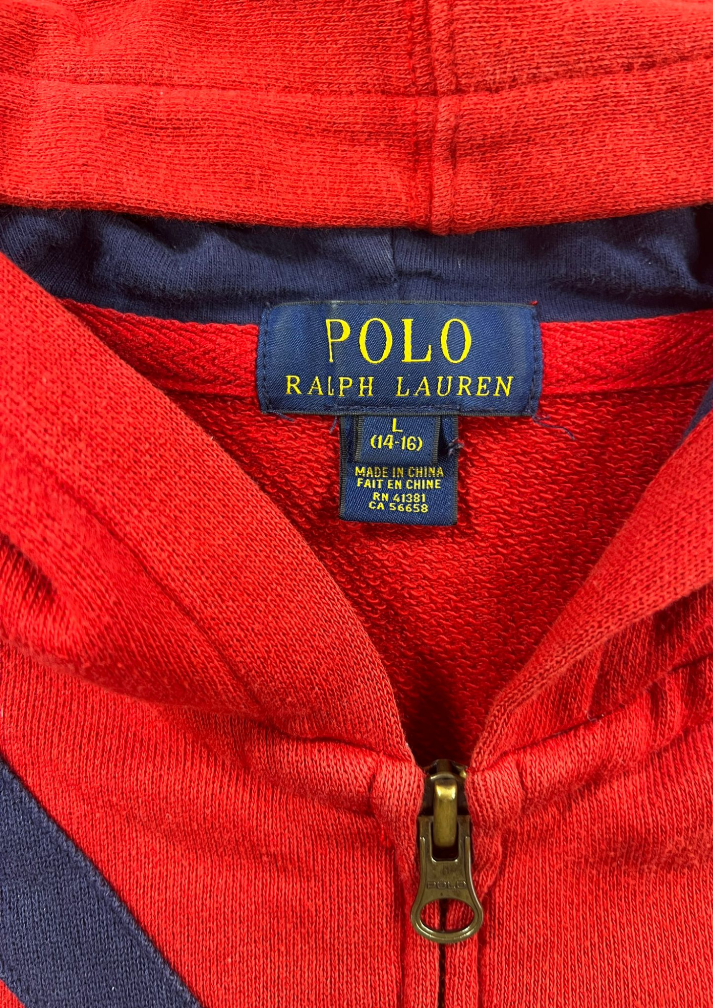 Ralph Lauren Jacket Red/Navy Blue - Cropped Fit S