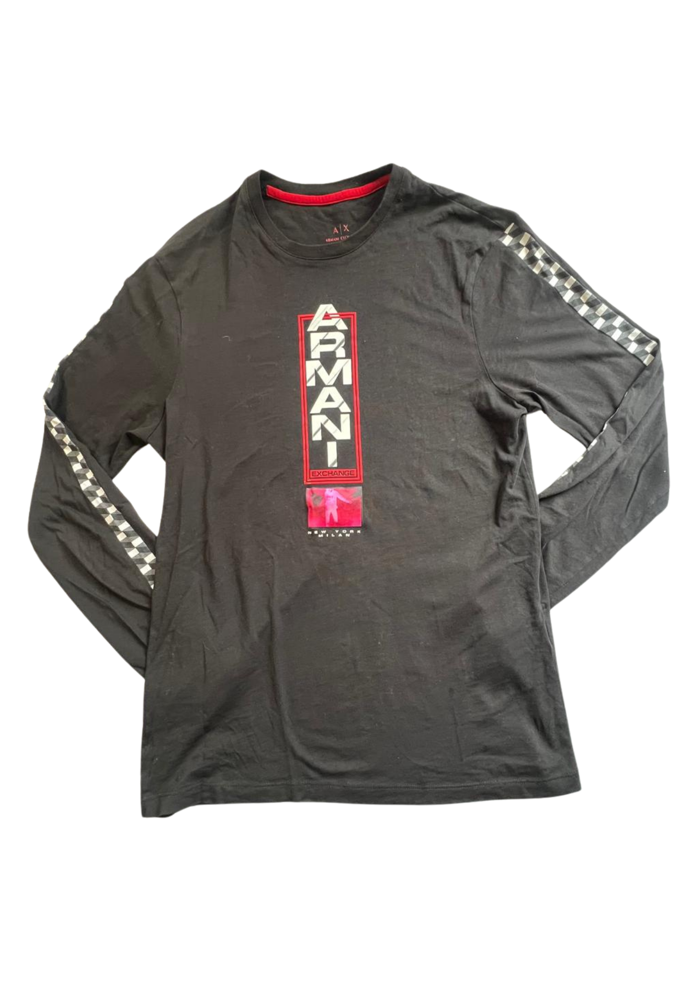 Armani Longsleeve Zwart/Rood Exchange Finish Vlag - S