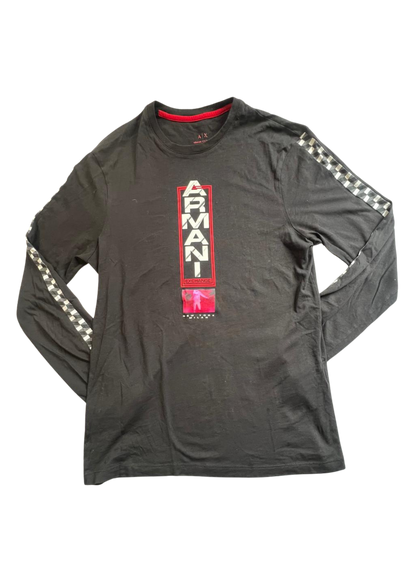 Armani Longsleeve Zwart/Rood Exchange Finish Vlag - S
