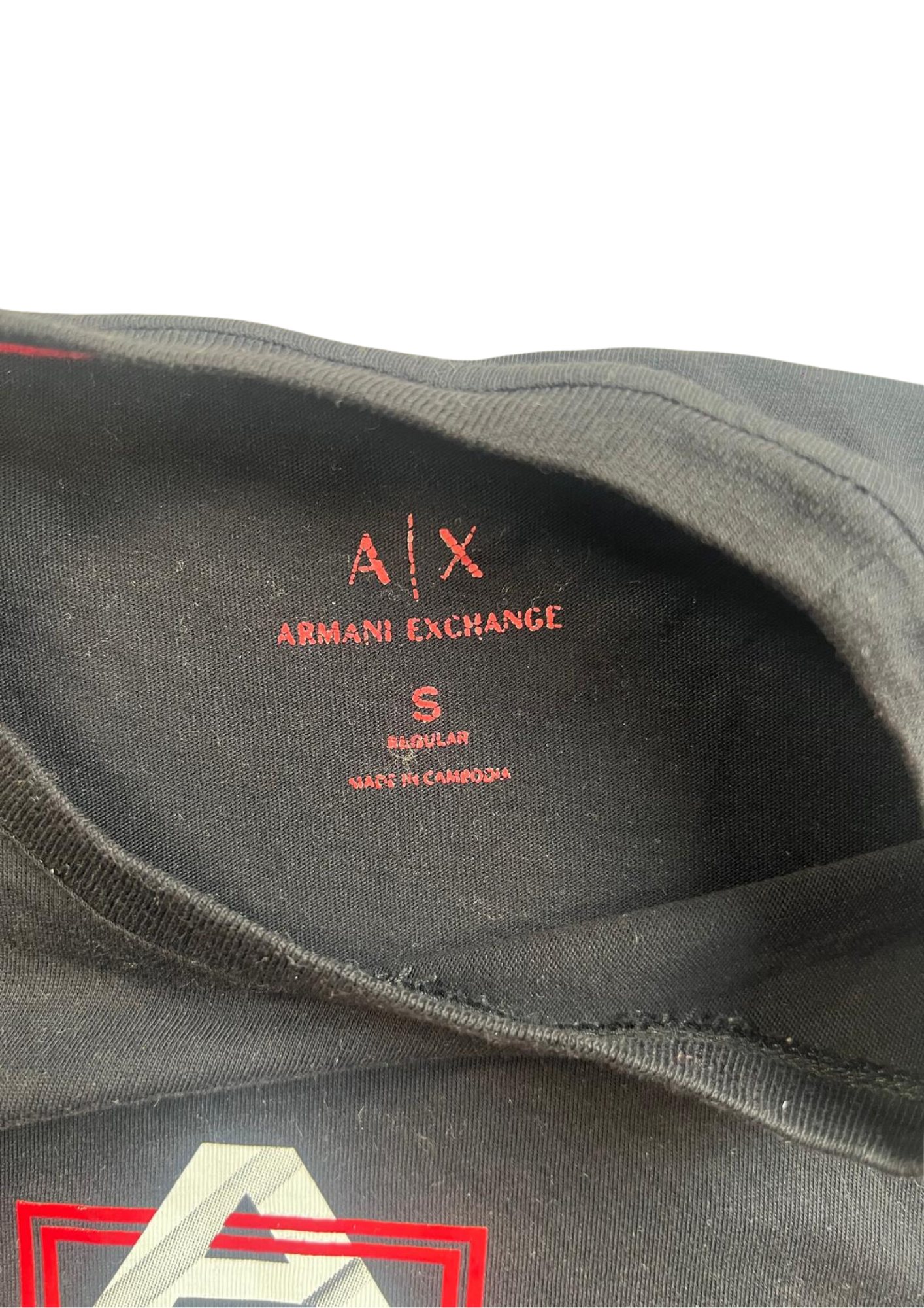 Armani Longsleeve Zwart/Rood Exchange Finish Vlag - S