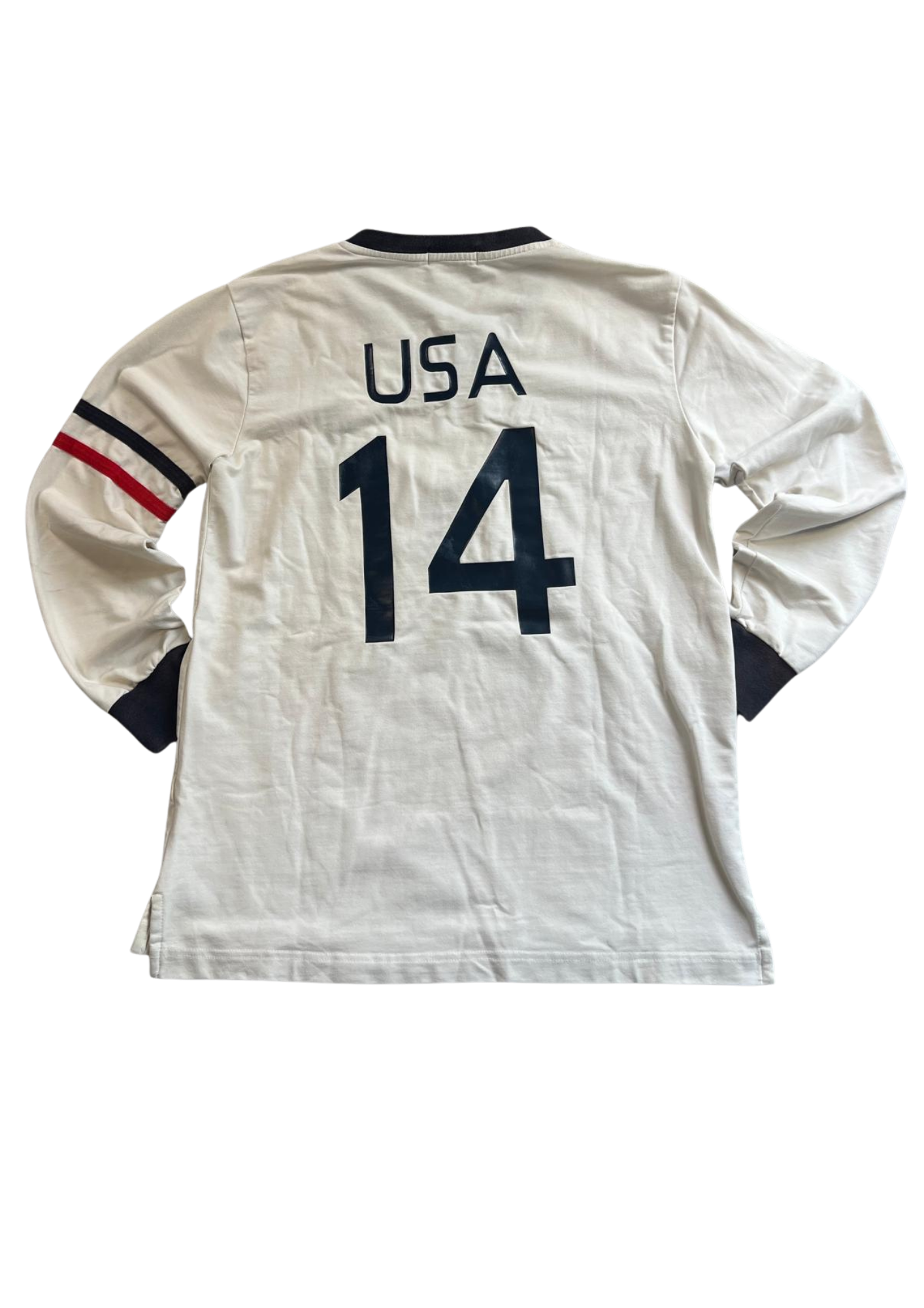 Ralph Lauren Longsleeve USA 14 White/Navy/Red - S/M