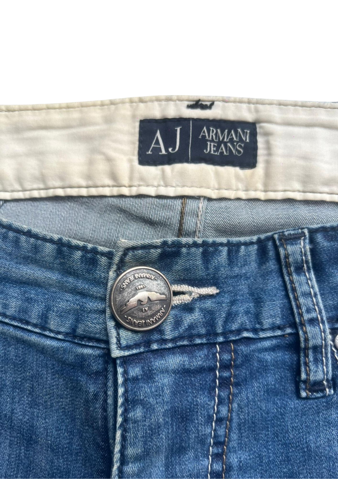 Armani Silver Metal Logo Vintage jeans - M