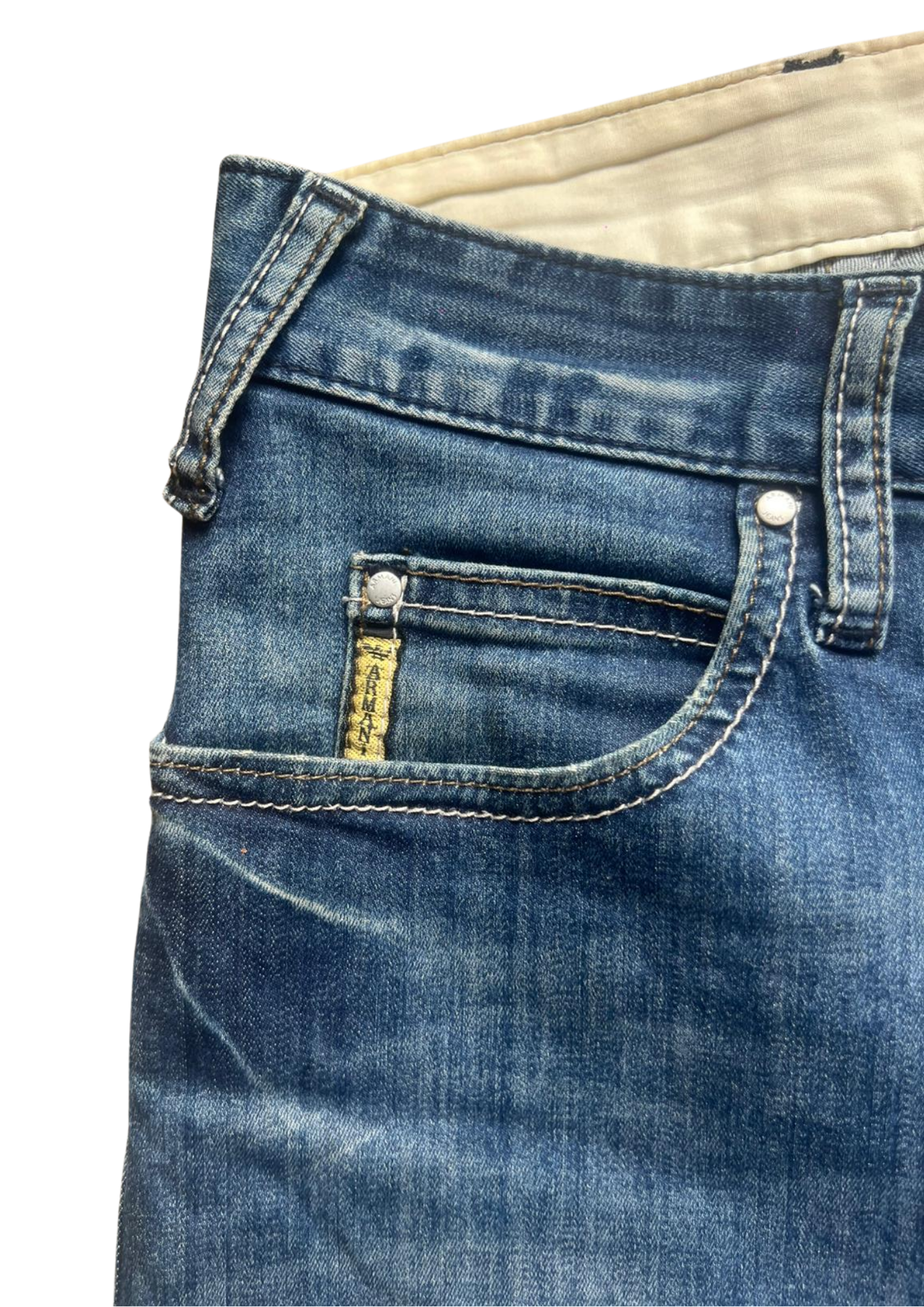 Armani Silver Metal Logo Vintage jeans - M