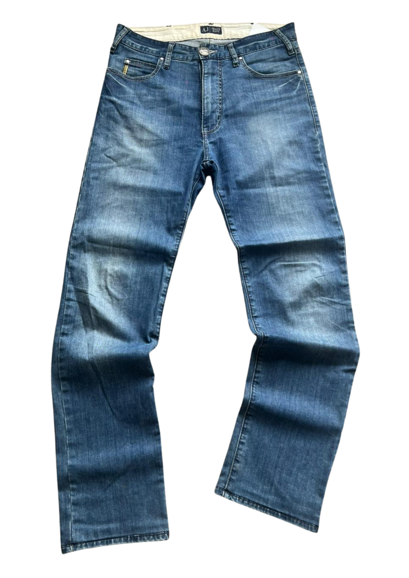 Armani Silver Metal Logo Vintage jeans - M