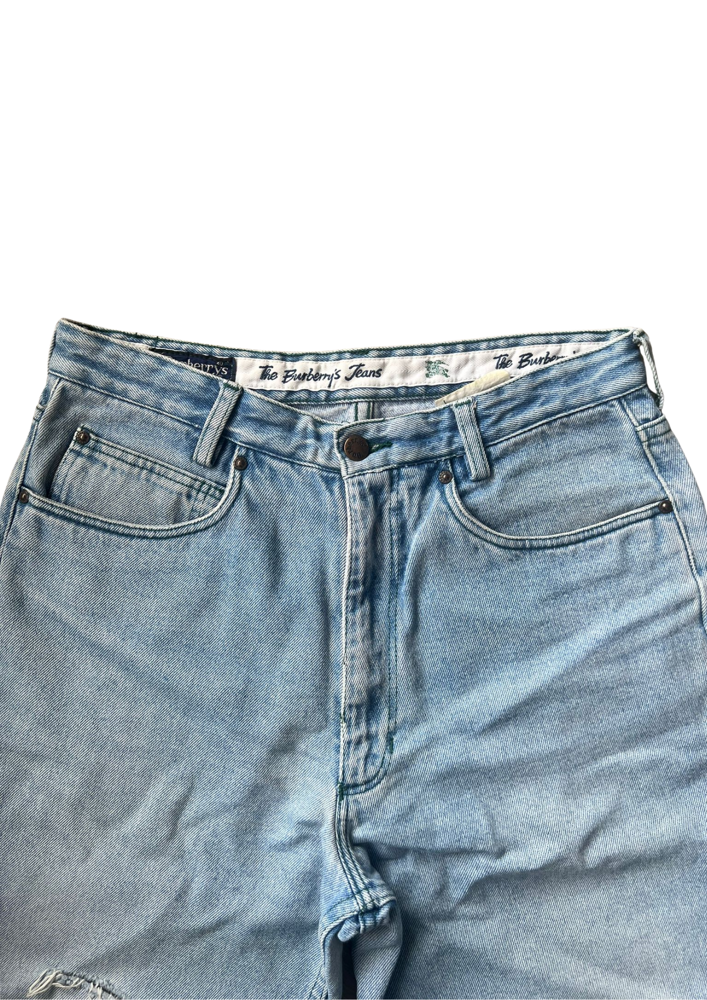 Burberry Green Logo Vintage Jeans - Baggy S