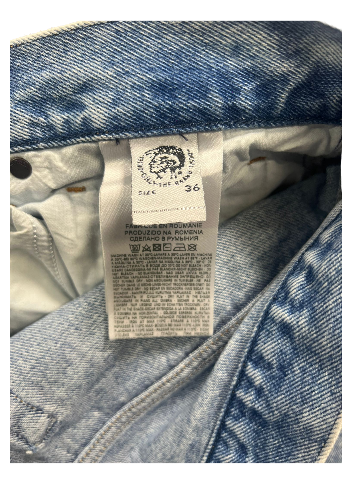 Rare Diesel Denim Jeans Printed Vintage - Maat 36/M - Baggy Fit
