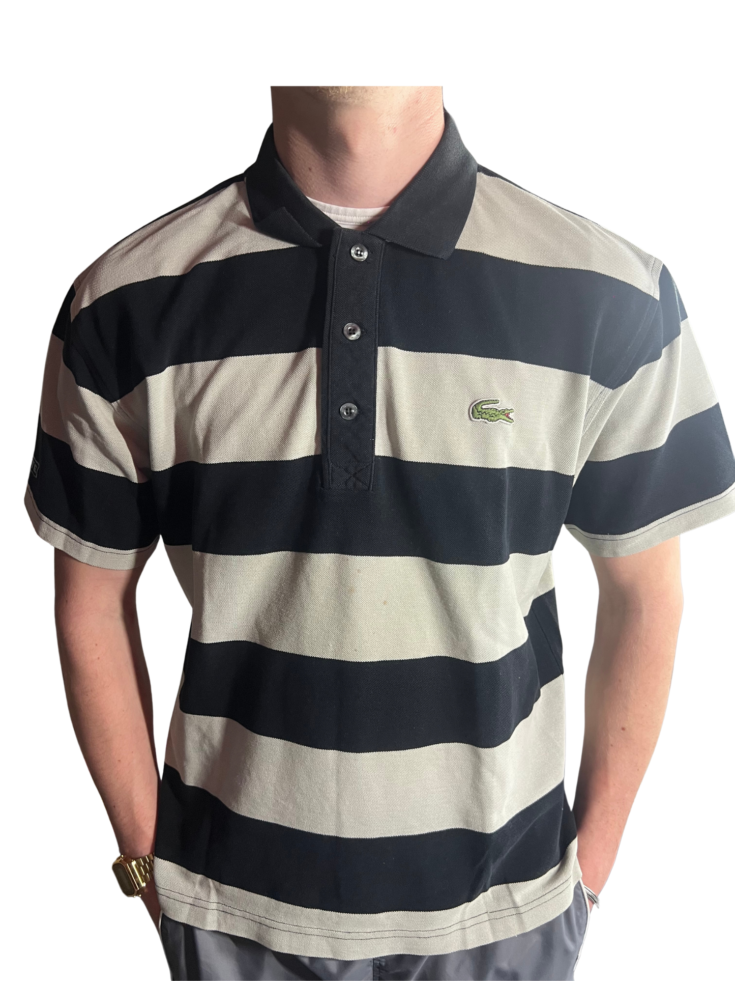 Lacoste striped polo - S